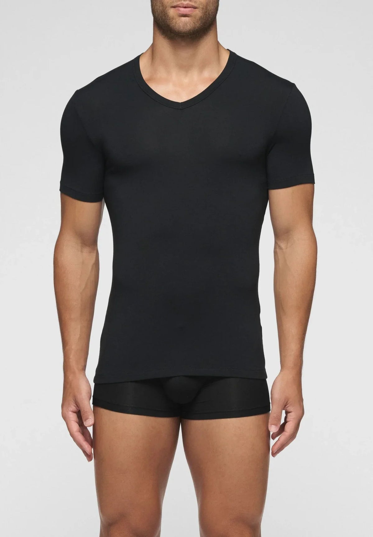 Cagi T Shirt Scollo A V In Modal Elasticizzato 5256