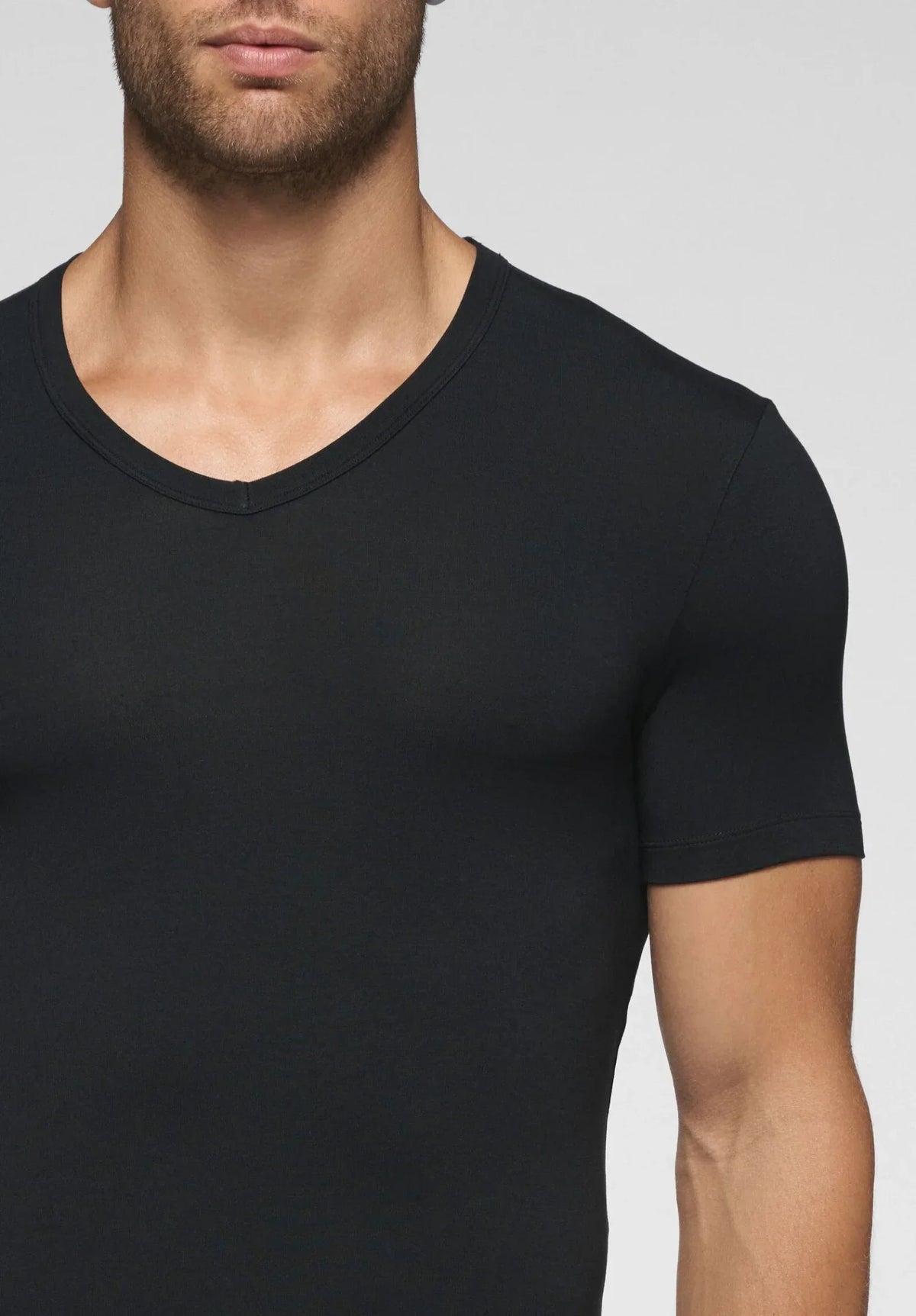 Cagi T Shirt Scollo A V In Modal Elasticizzato 5256