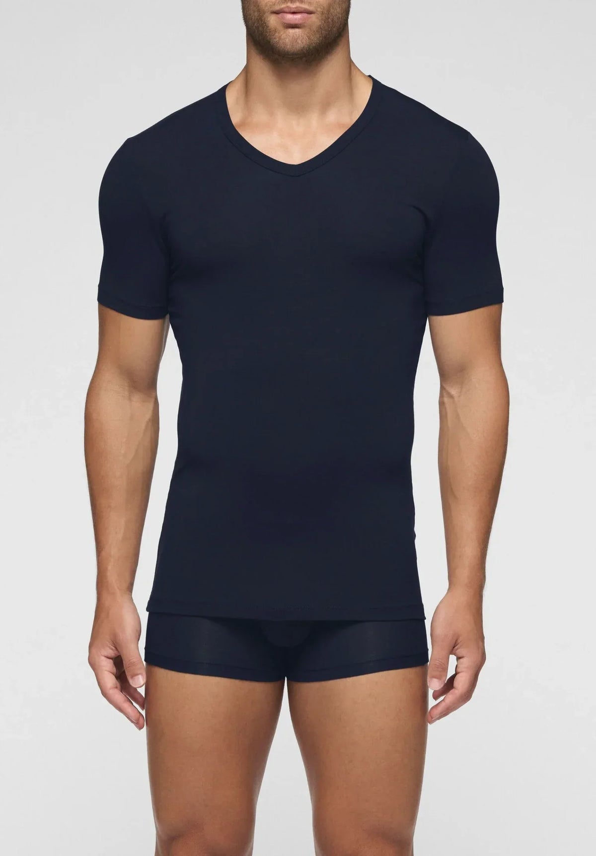 Cagi T Shirt Scollo A V In Modal Elasticizzato 5256