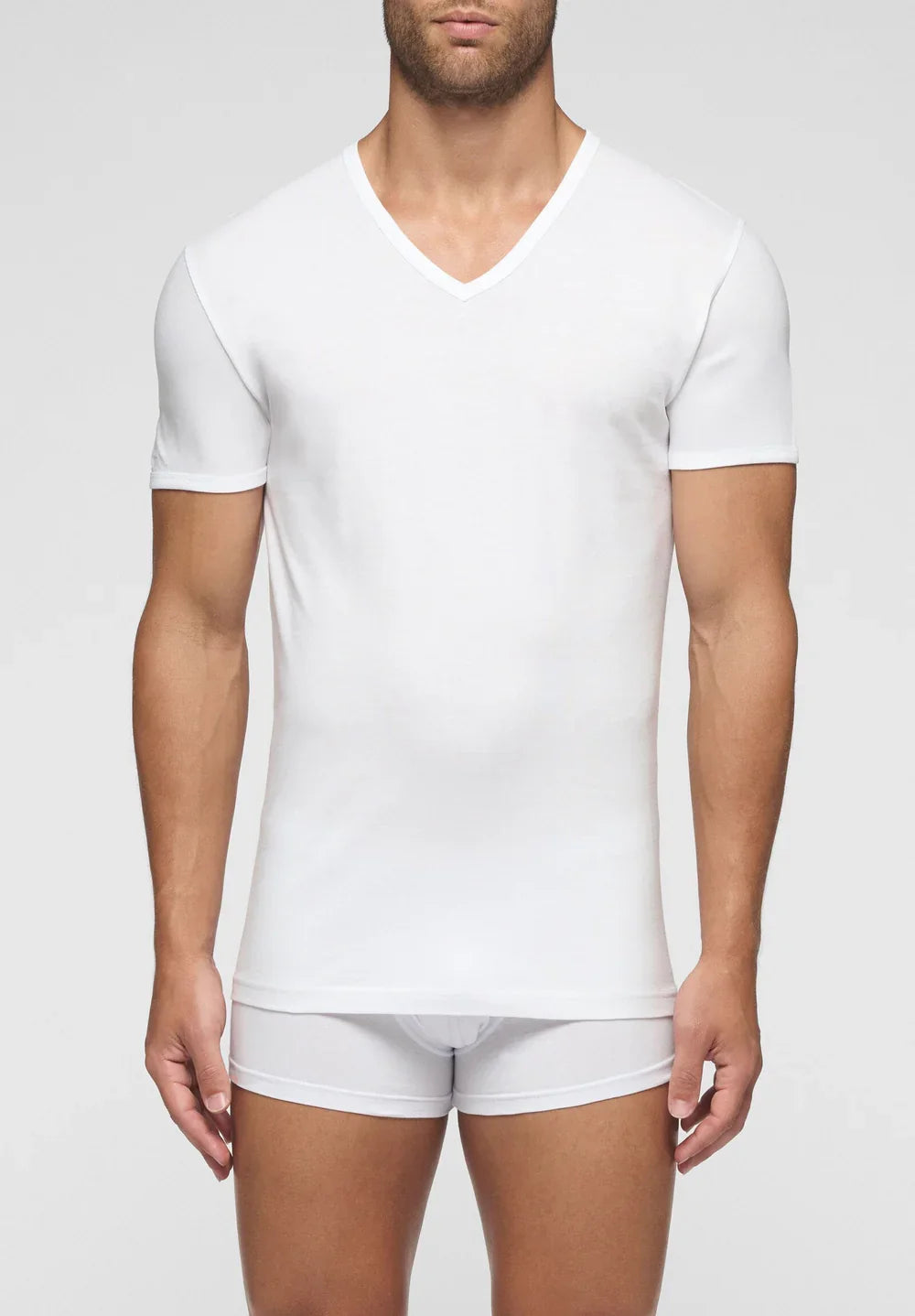 Cagi T Shirt Scollo A V In Cotone Natural Comfort 5324