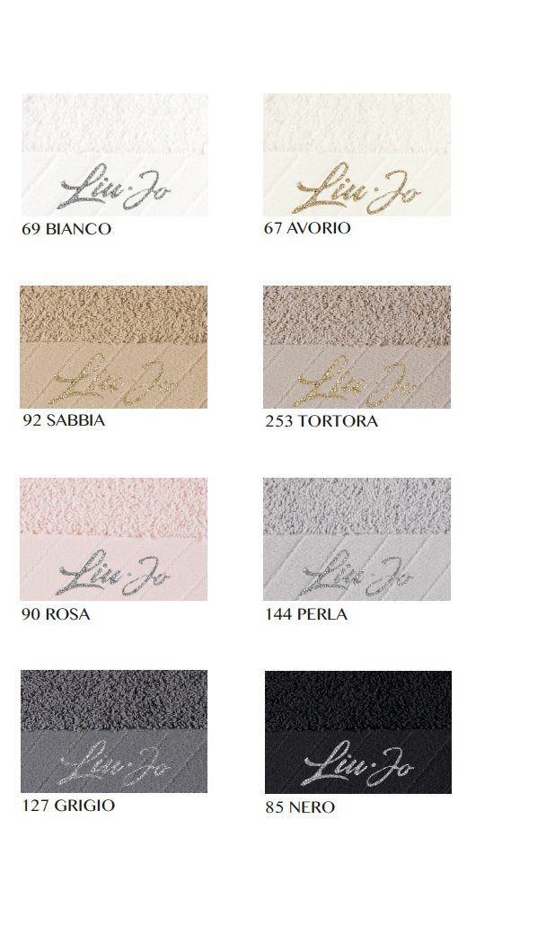 Liu Jo Set Asciugamani 1+1 In Spugna Di Cotone Diagonal LJ Corsivo