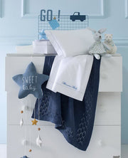 Blumarine Baby Completo lenzuola culla e carrozzina in percalle di cotone Confetto
