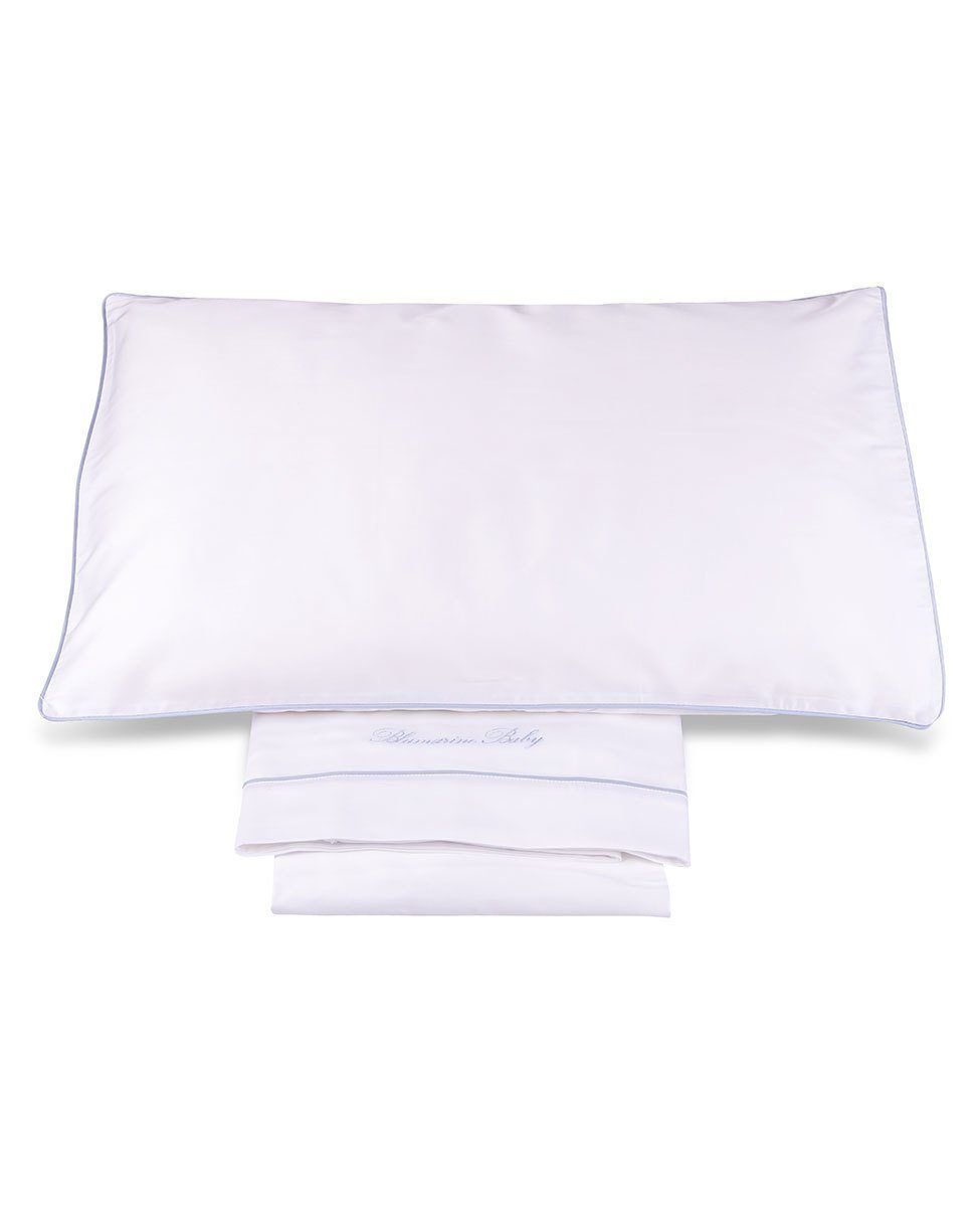 Blumarine Baby Completo lenzuola culla 3 pz in raso di cotone Baby Blu