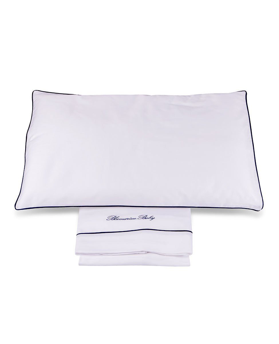 Blumarine Baby Completo lenzuola culla 3 pz in raso di cotone Baby Blu