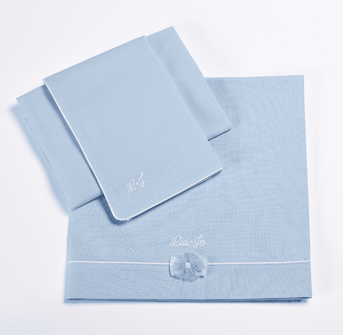Liu Jo Baby Completo Lenzuola 3 Pz Culla/Carrozzina In Puro Cotone Fiocco
