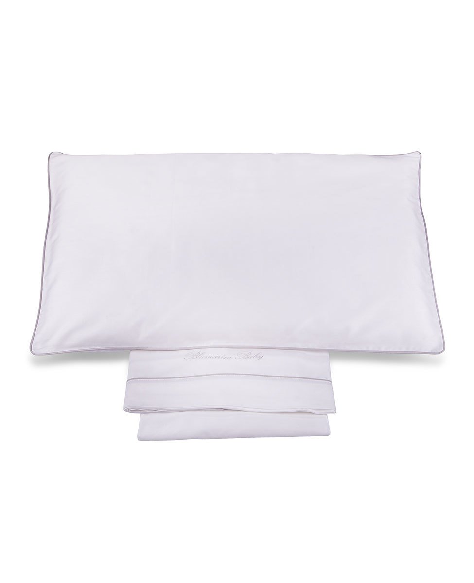 Blumarine Baby Completo lenzuola culla 3 pz in raso di cotone Baby Blu