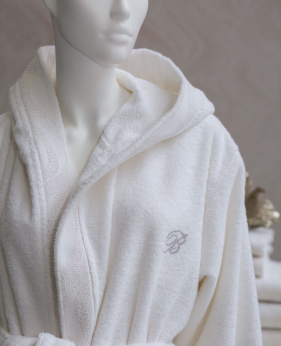 Blumarine Accappatoio Con Cappuccio In Spugna Di Cotone Crystelle