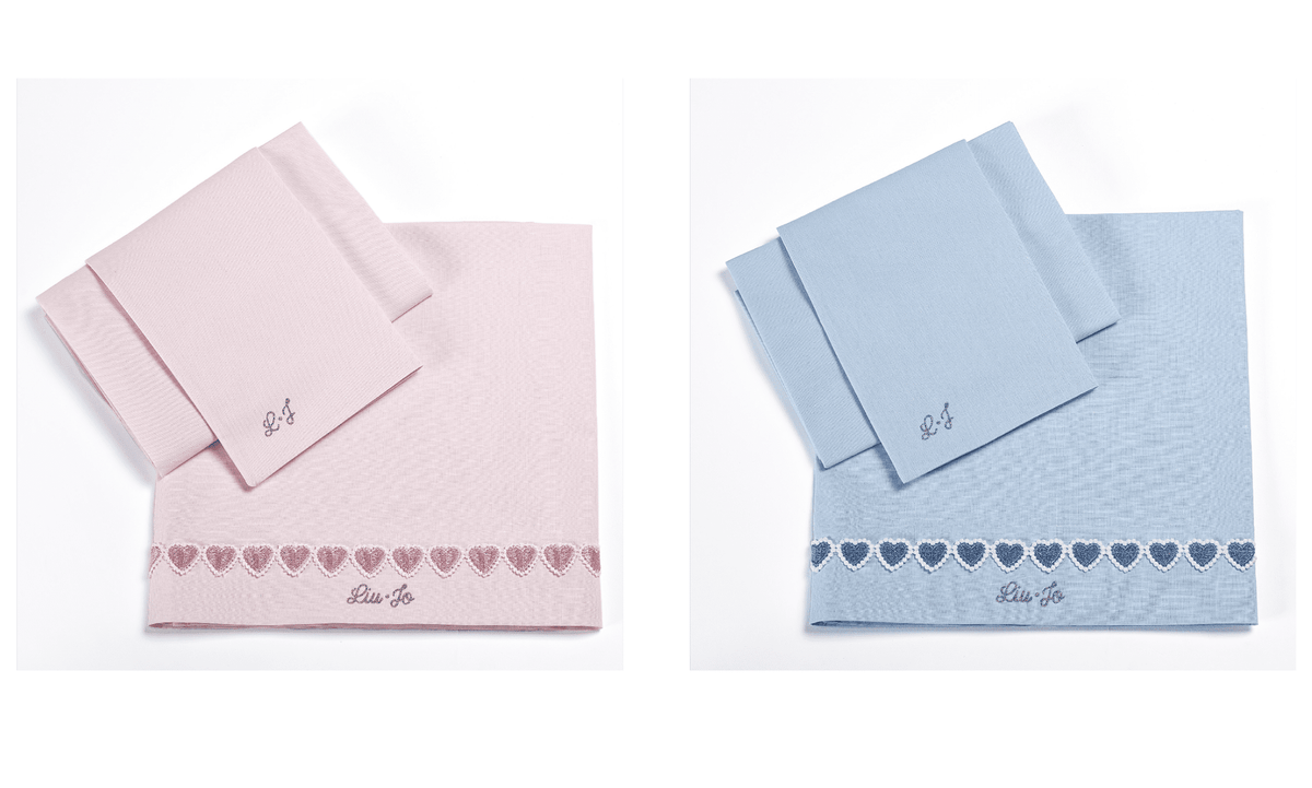 Liu Jo Baby Completo Copripiumino Culla/Carrozzina In Cotone Cuoricini Bl641c