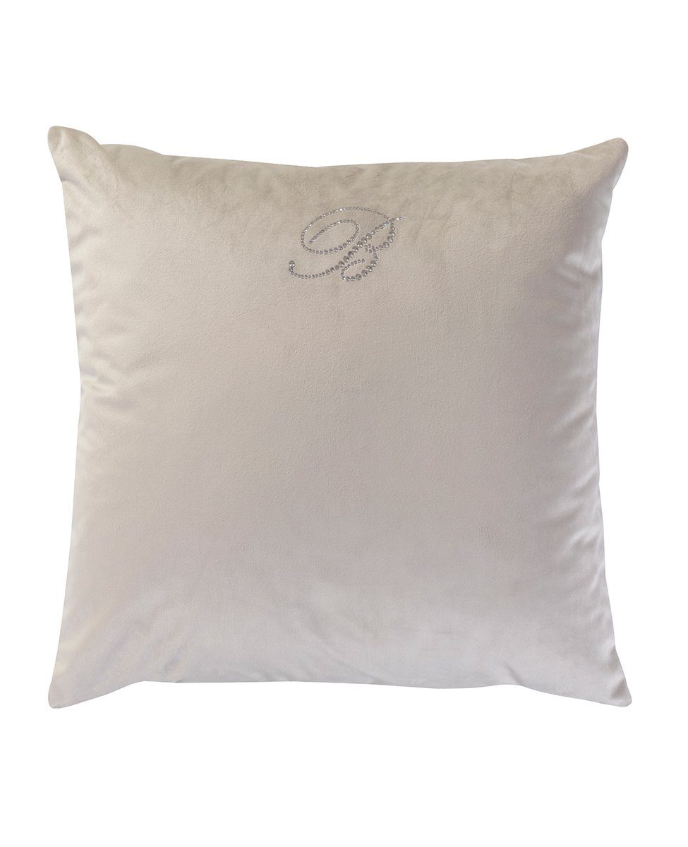 Blumarine Cuscino Arredo In Velluto Con Logo Swarovski Blu Velvet