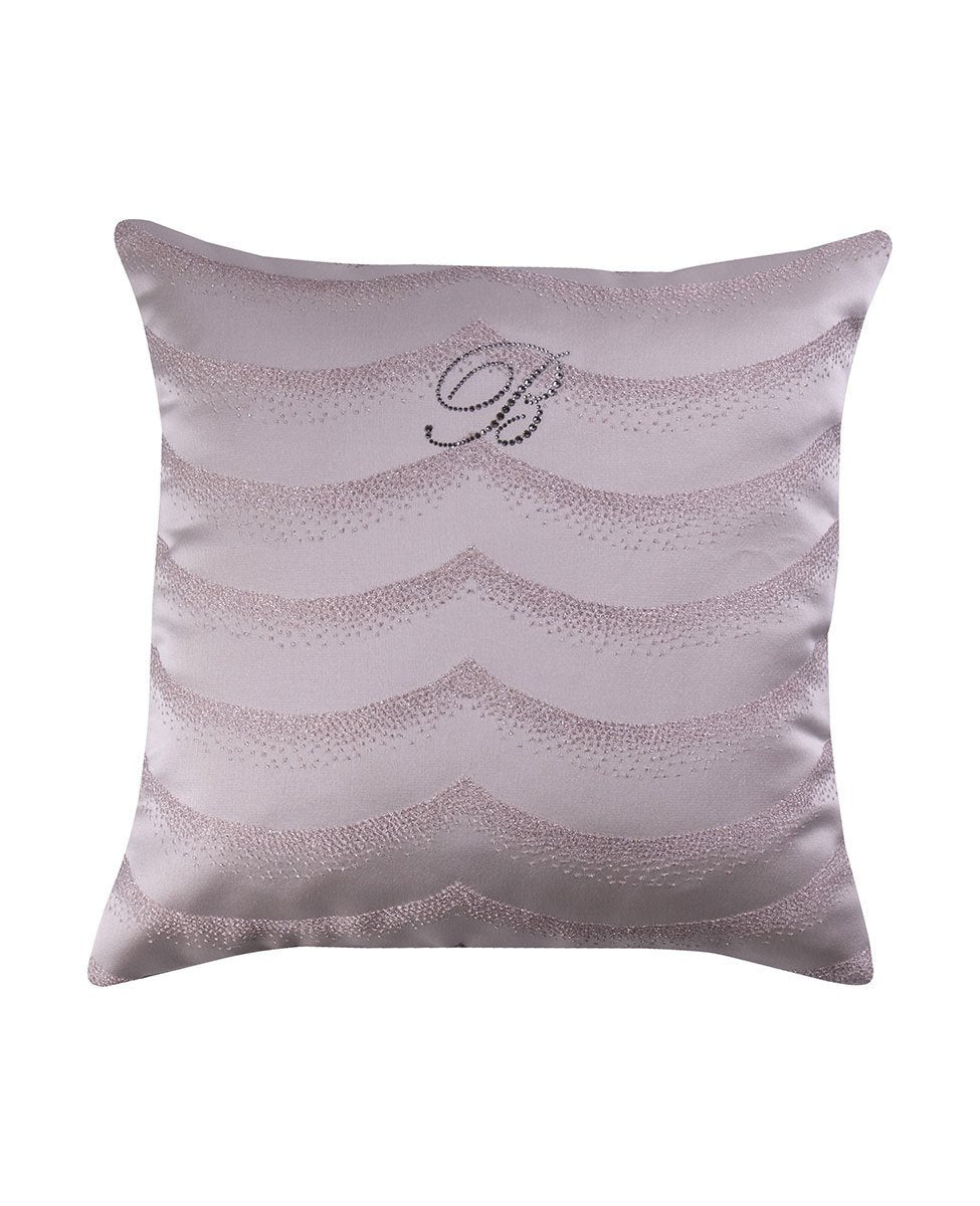 Blumarine Cuscino Arredo Jacquard Con Logo In Cristalli Jasmine
