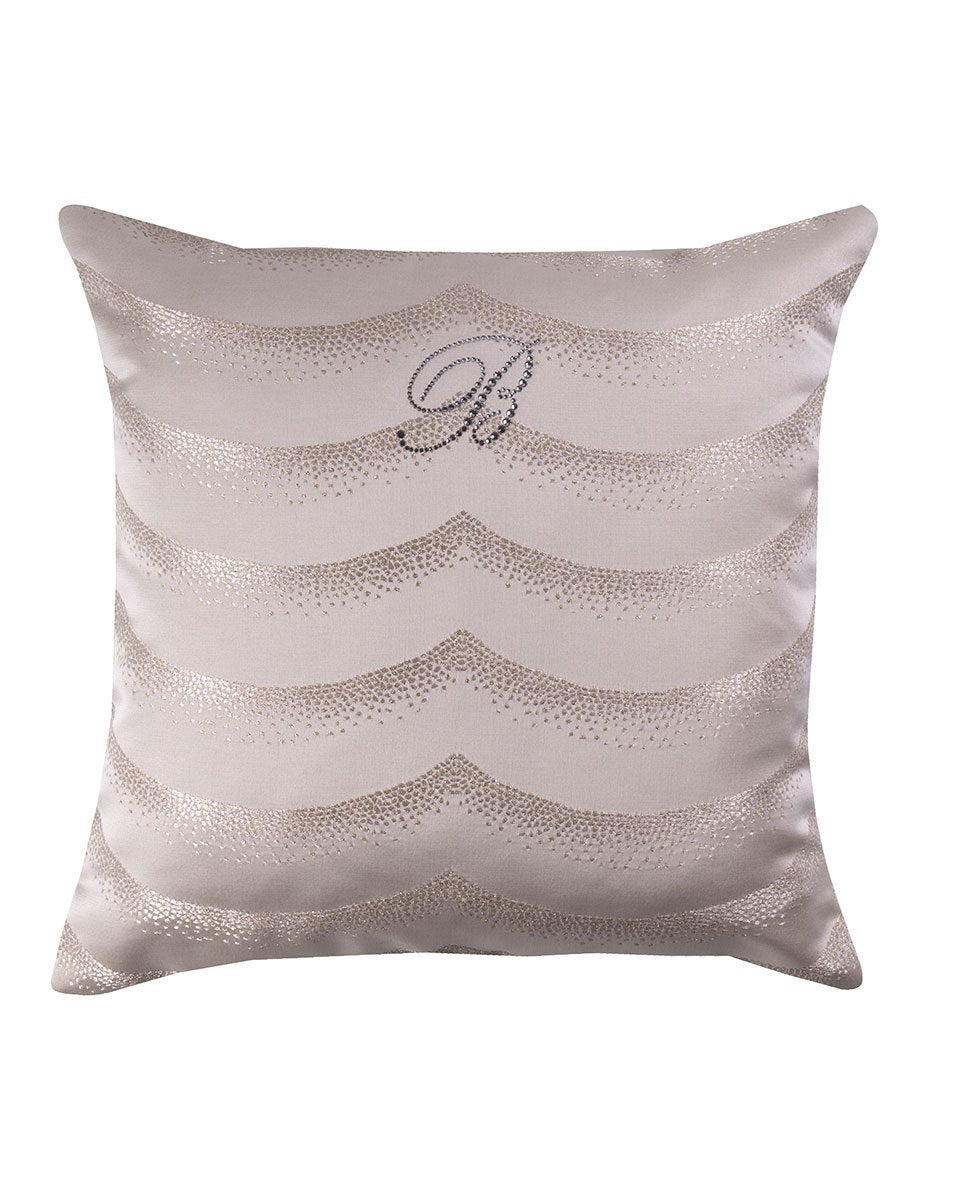 Blumarine Cuscino Arredo Jacquard Con Logo In Cristalli Jasmine