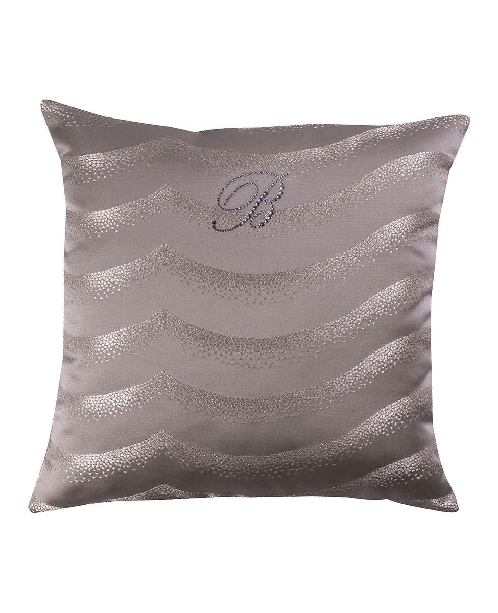 Blumarine Cuscino Arredo Jacquard Con Logo In Cristalli Jasmine