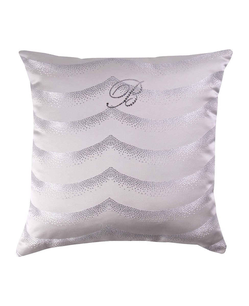 Blumarine Cuscino Arredo Jacquard Con Logo In Cristalli Jasmine