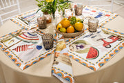 Napking Set 4 Americane In Raso Di Cotone Antimacchia Collage