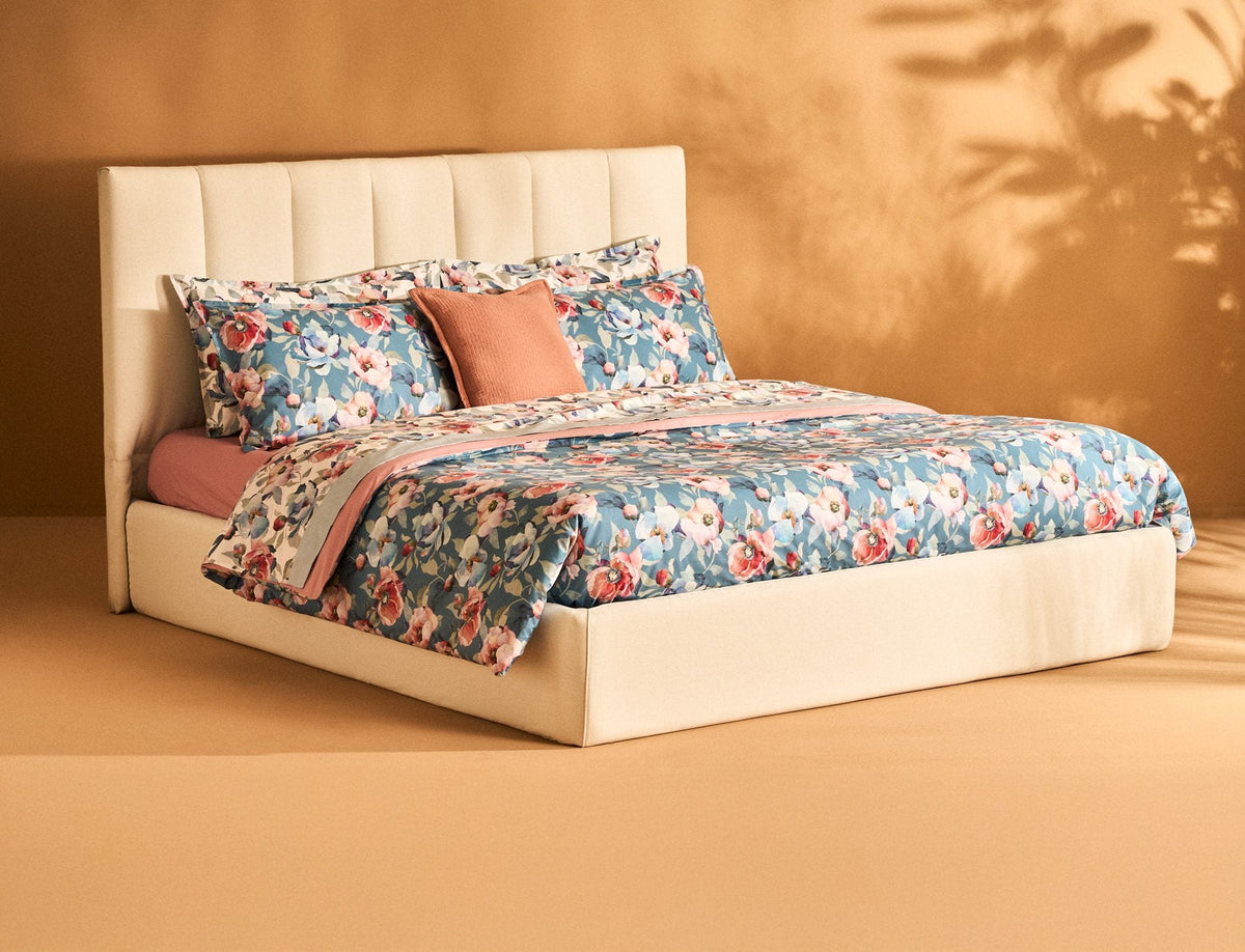 Biancoperla Completo Lenzuola Matrimoniale Modello Copriletto In Raso Di Cotone Cyprus