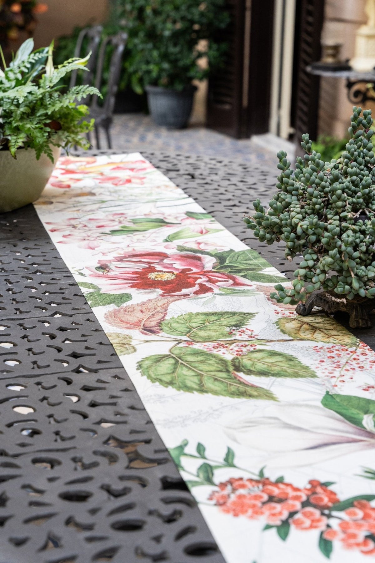 Napking Tovaglia E/O Runner In Lino Stampato Dafne