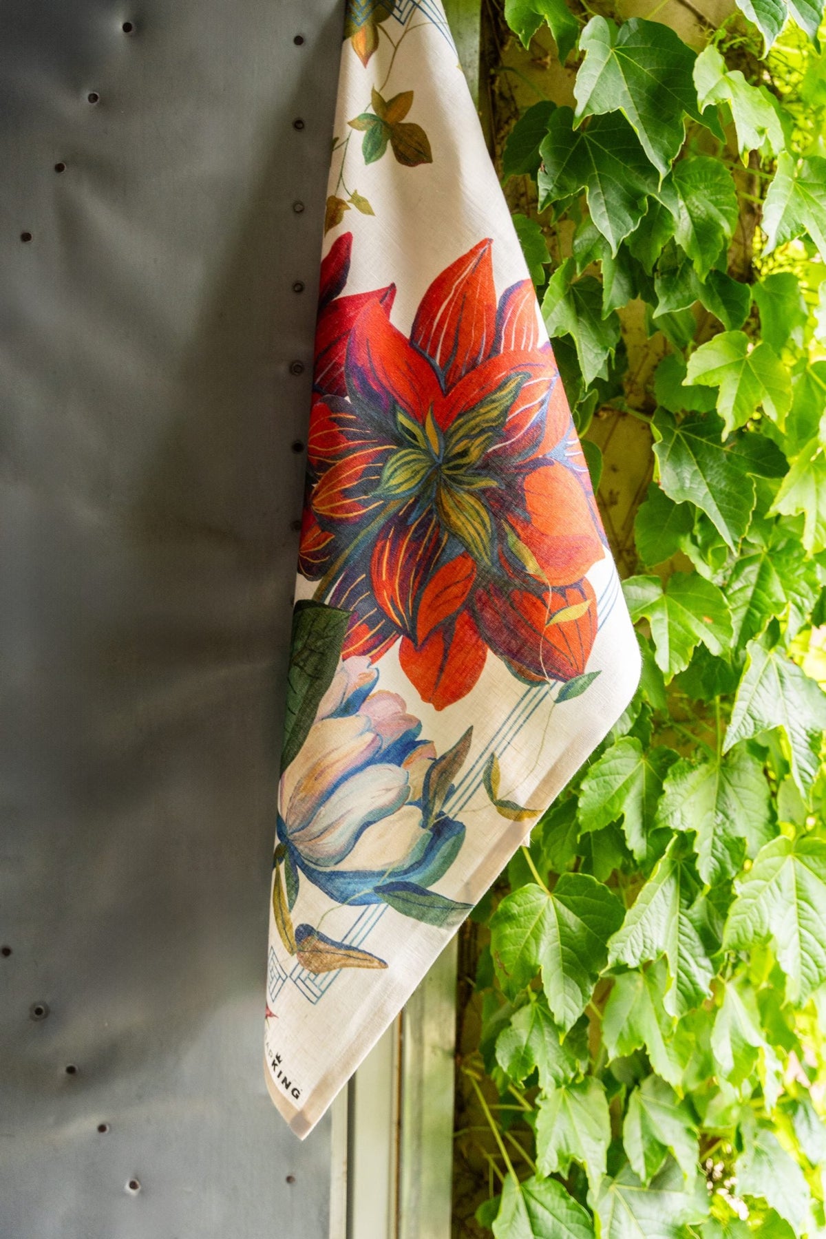 Napking Strofinaccio in puro lino stampato Dahlia