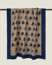 Frati Home Coperta Plaid In Lana Cotta Daisy Blu