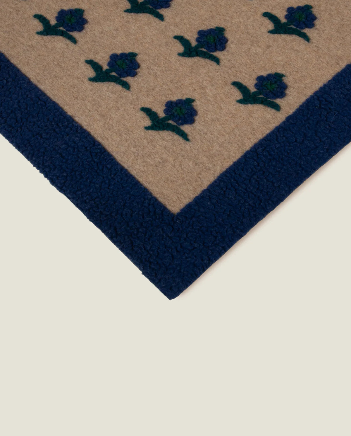 Frati Home Coperta Plaid In Lana Cotta Daisy Blu