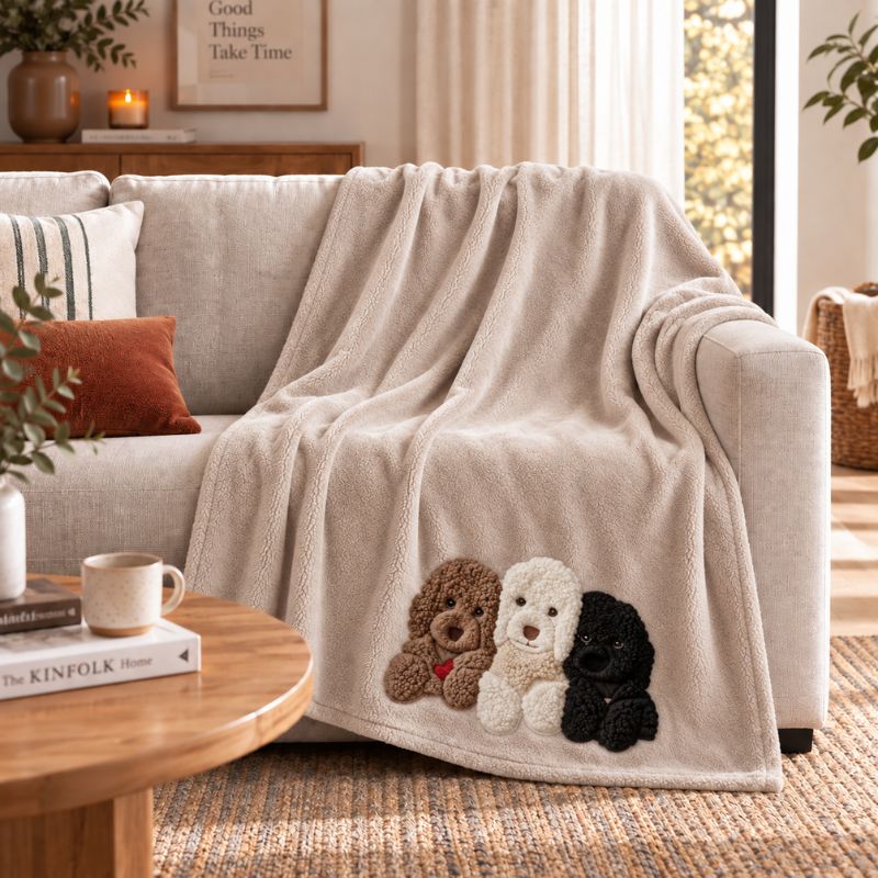 Daunex Plaid In Caldo E Morbido Pile Con Applicazione Trio Soft