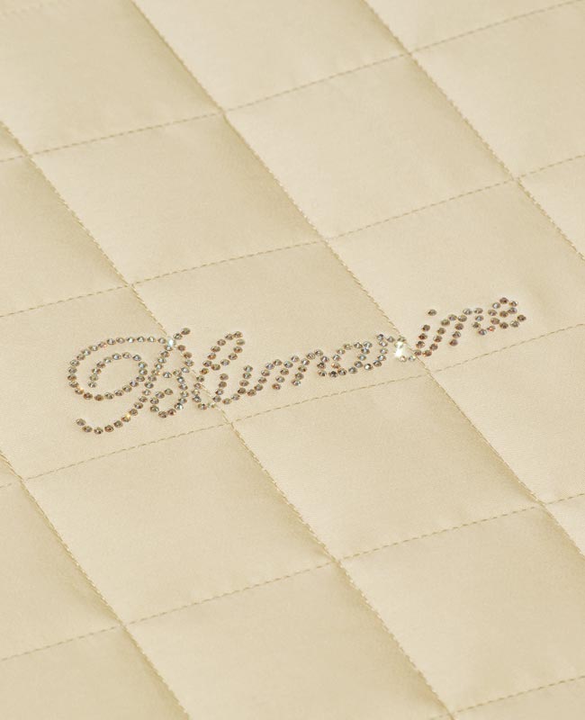 Blumarine Copriletto Trapuntato Singolo In Raso Di Cotone Con Cristalli Lory