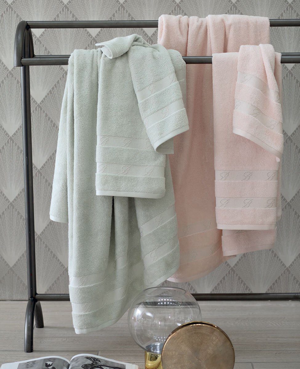 Blumarine Set 5 Pezzi In Spugna Di Cotone Con Logo Jacquard Filo Lurex Dolce Ozio