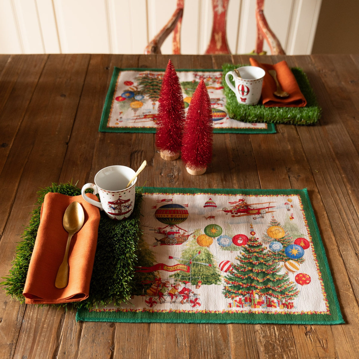 Tessitura Toscana Telerie Set 2 Tovagliette Americane Natalazie Mymat Air Christmas