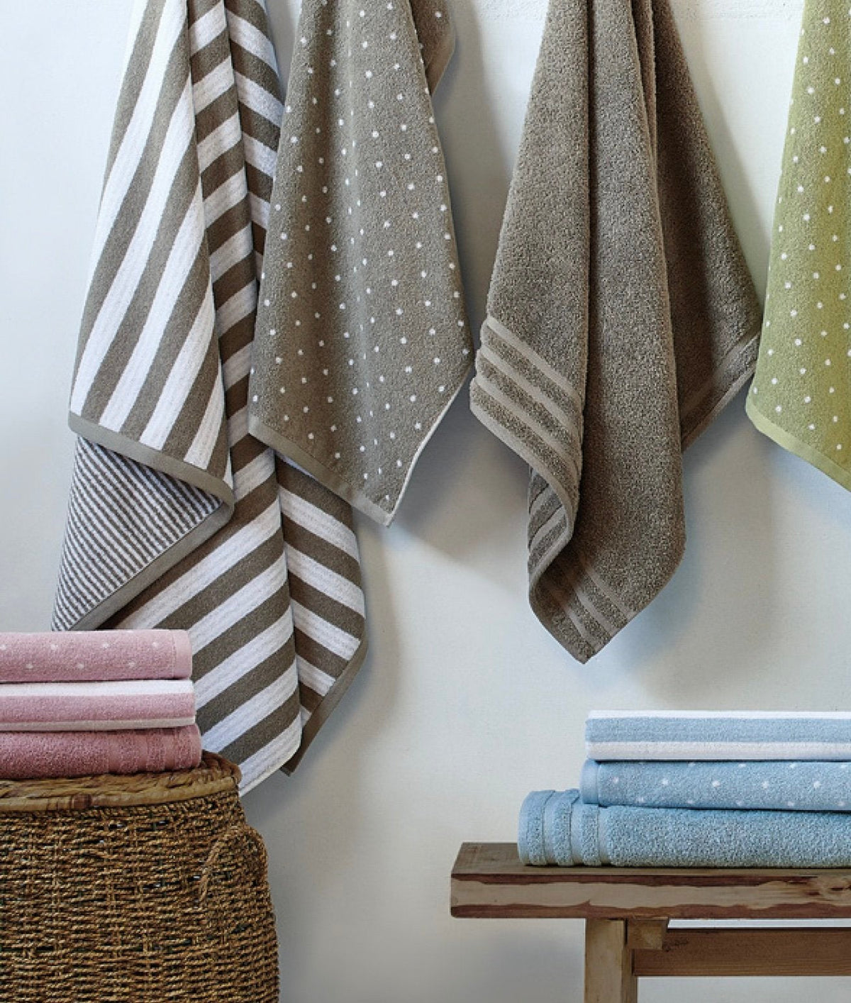 Lasa Home Set Asciugamani 1+1 In Spugna Di Cotone Efficience Stripes