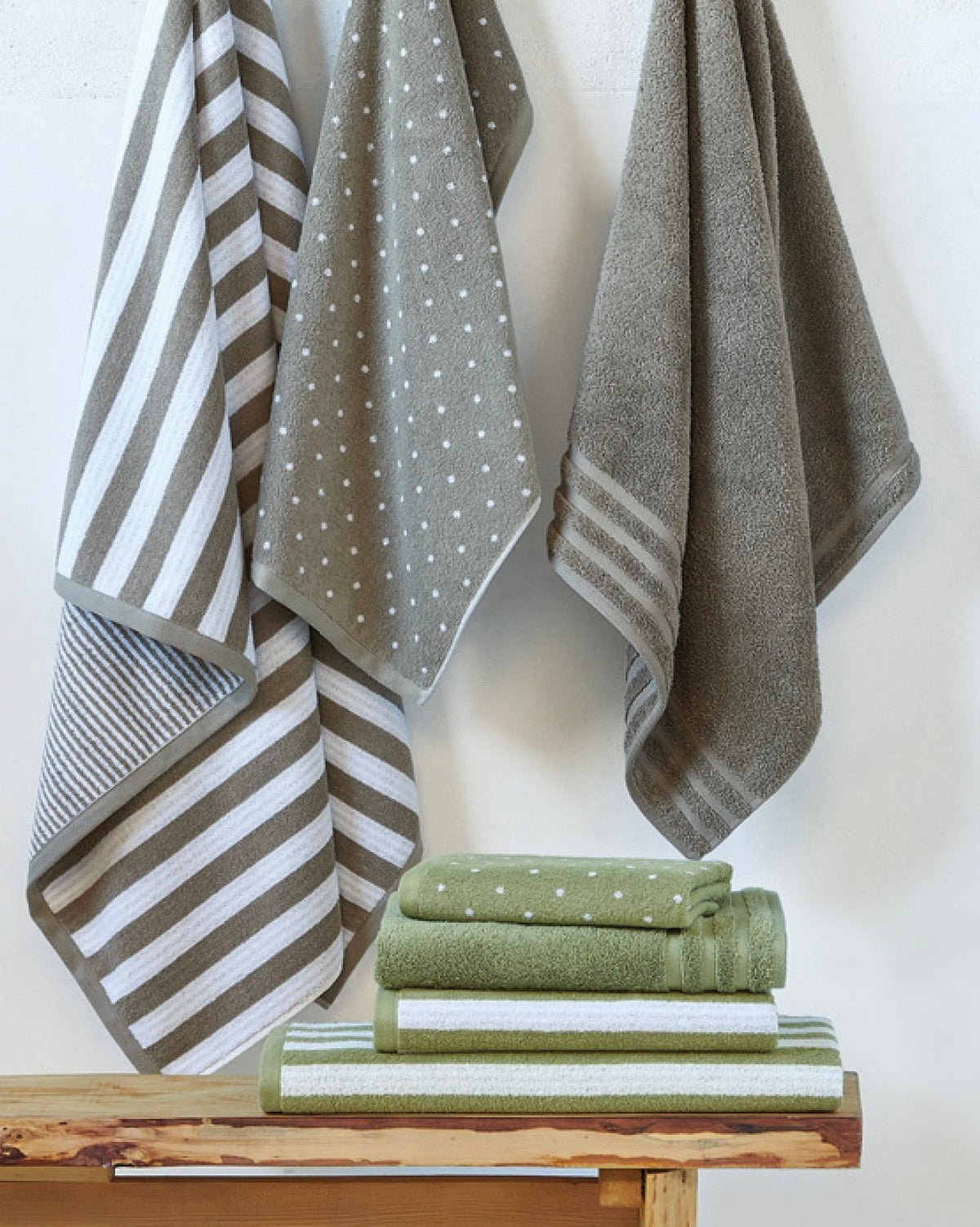 Lasa Home Set Asciugamani 1+1 In Spugna Di Cotone Efficience Stripes