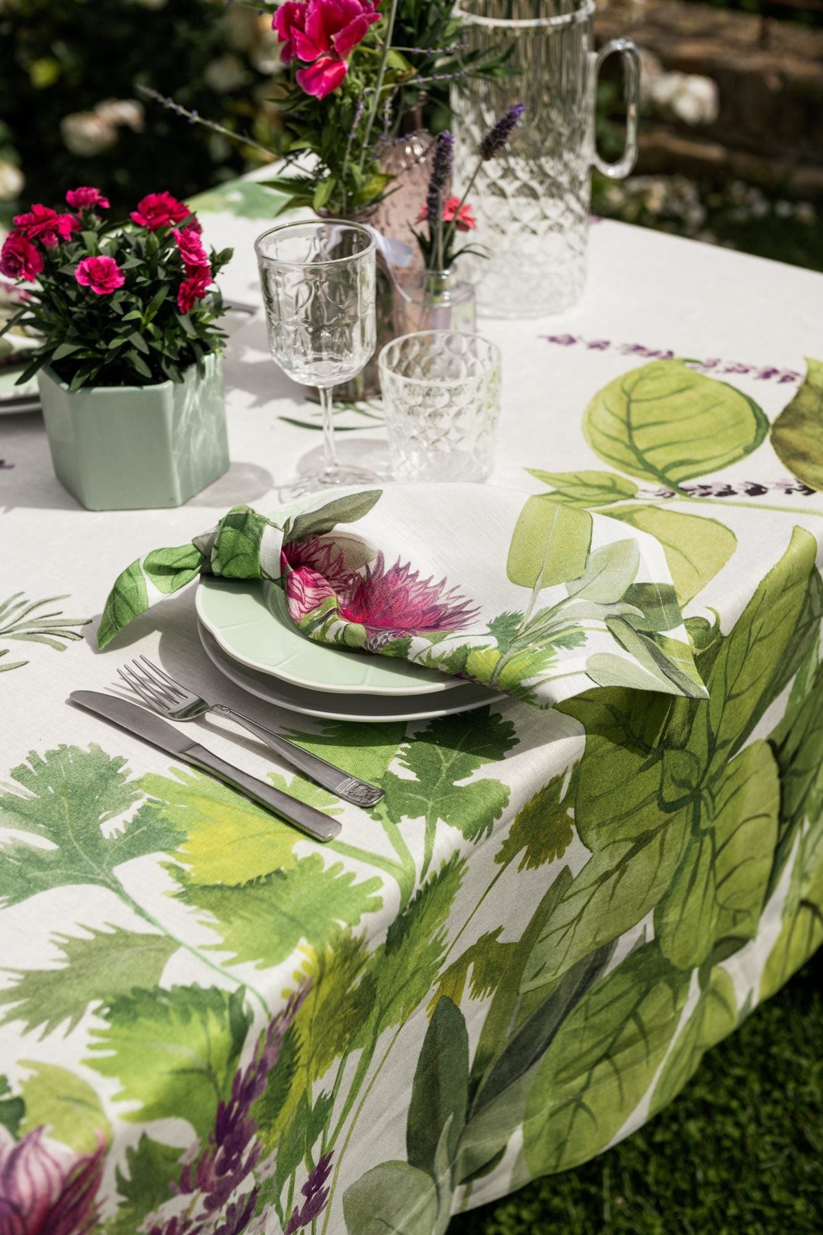 Napking Tovaglia E/O Runner In Lino Stampato Epices