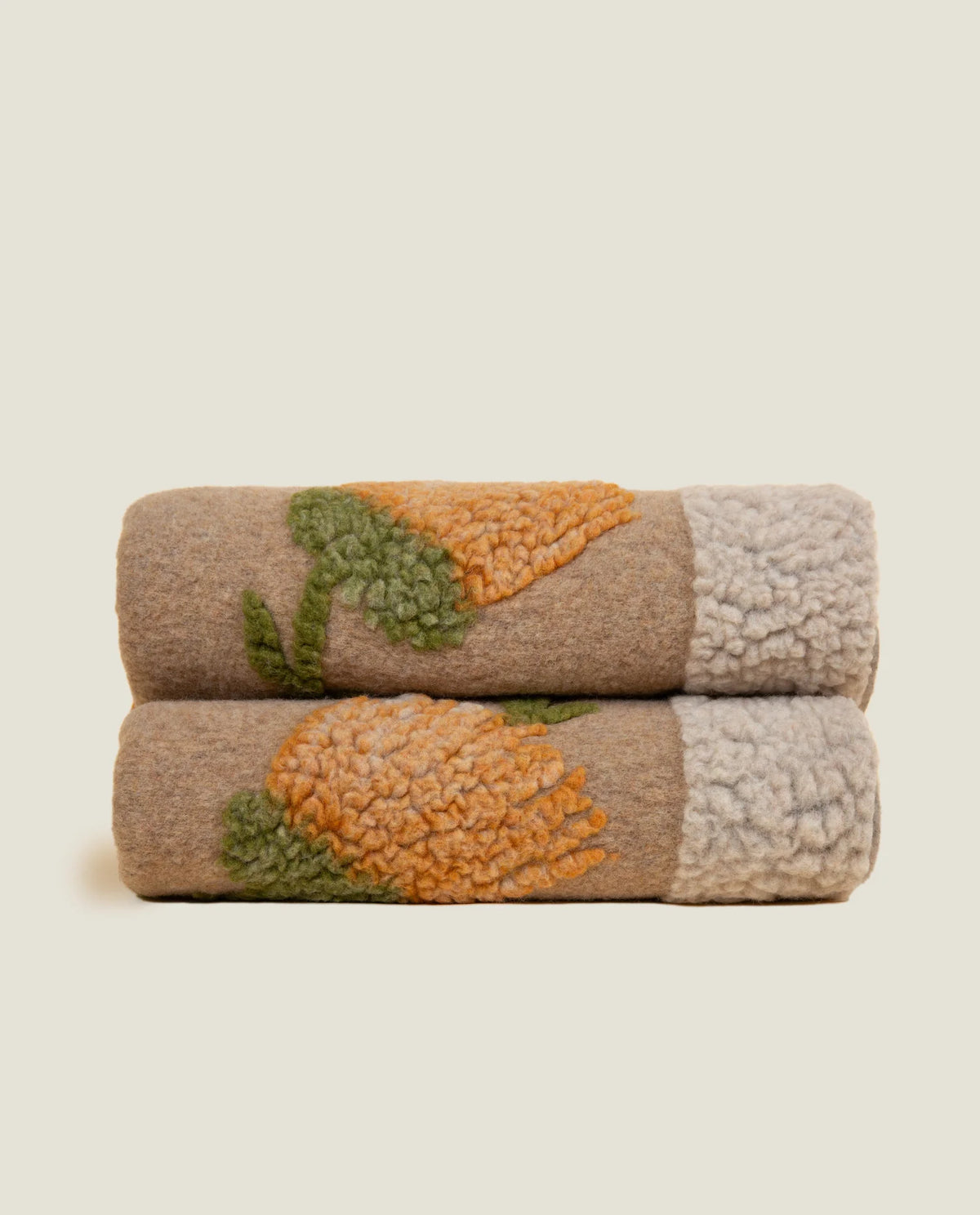 Frati Home Coperta Plaid In Lana Cotta Fanè Zafferano