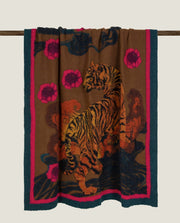 Frati Home Coperta Plaid In Lana Cotta Sei Colori Flower Tiger