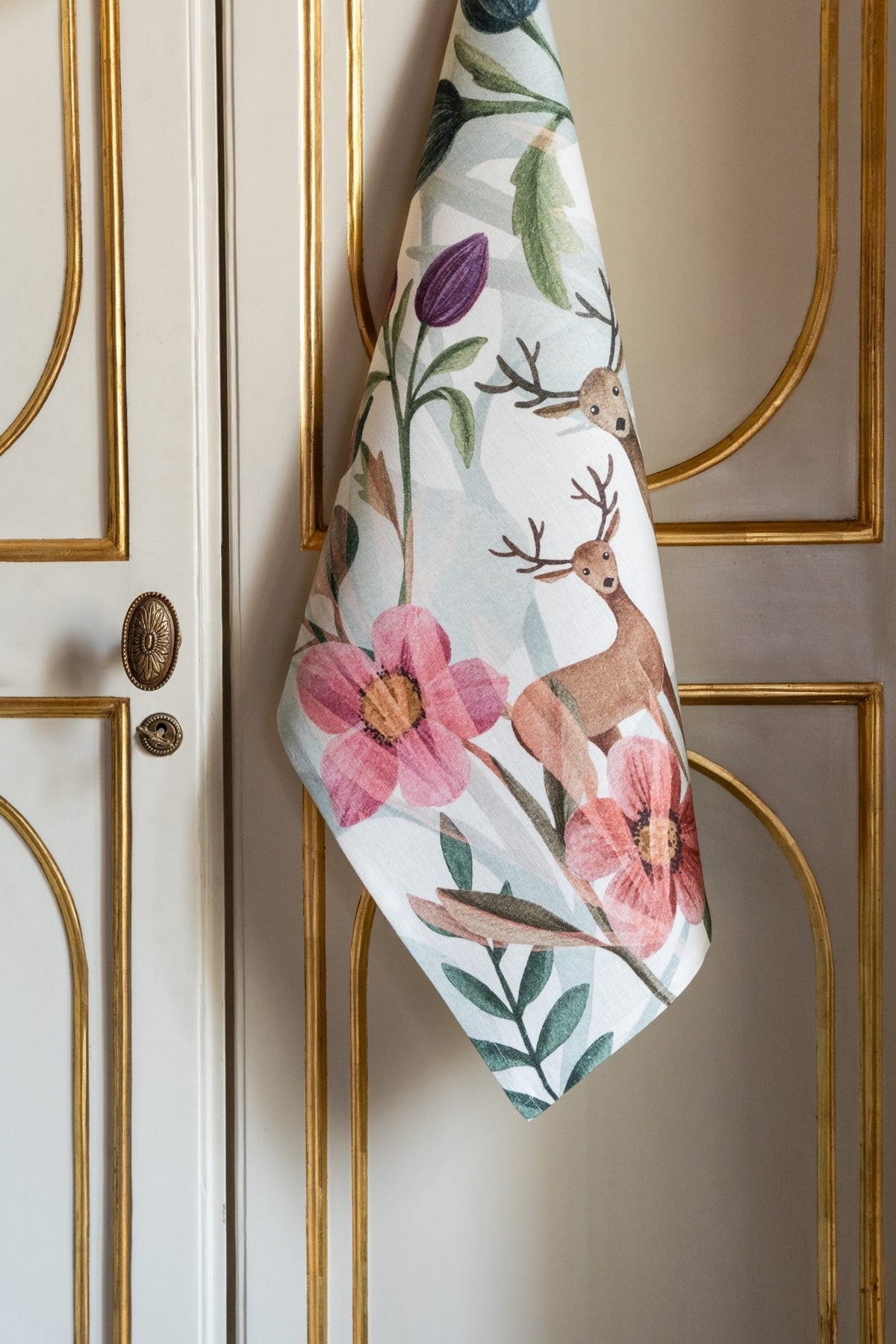 Napking Strofinaccio In Lino Stampato Foret