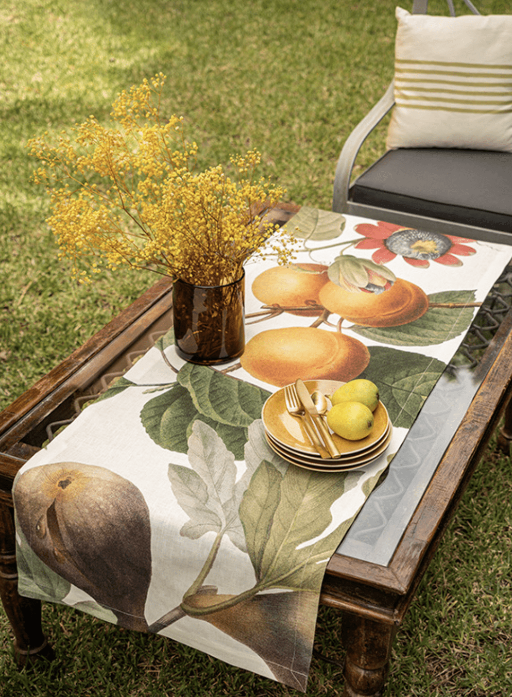 Napking Tovaglia E/O Runner In Lino Stampato Fruit Love