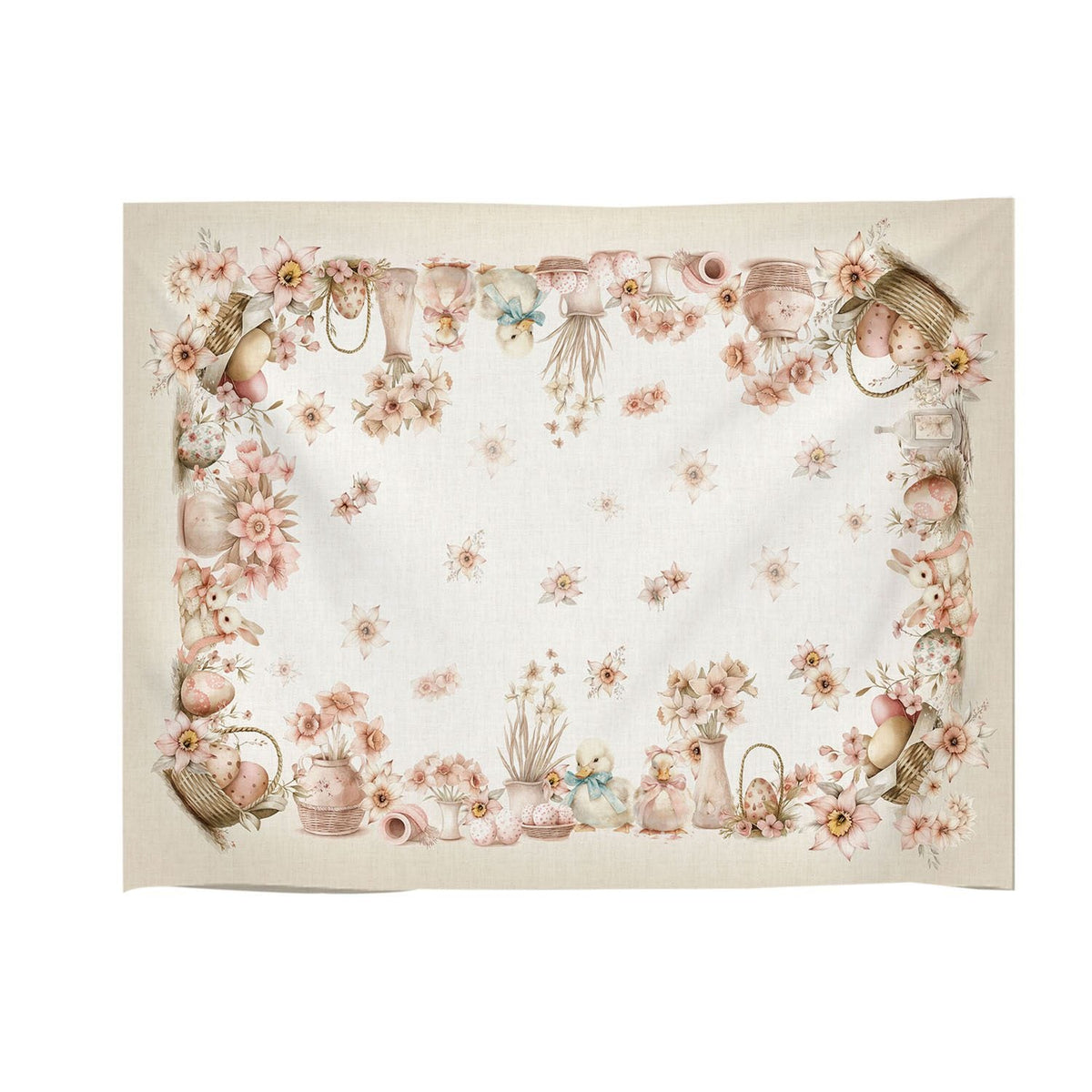 Casa Anversa Tovaglia Di Pasqua In Tessuto Antimacchia Stampato Shabby