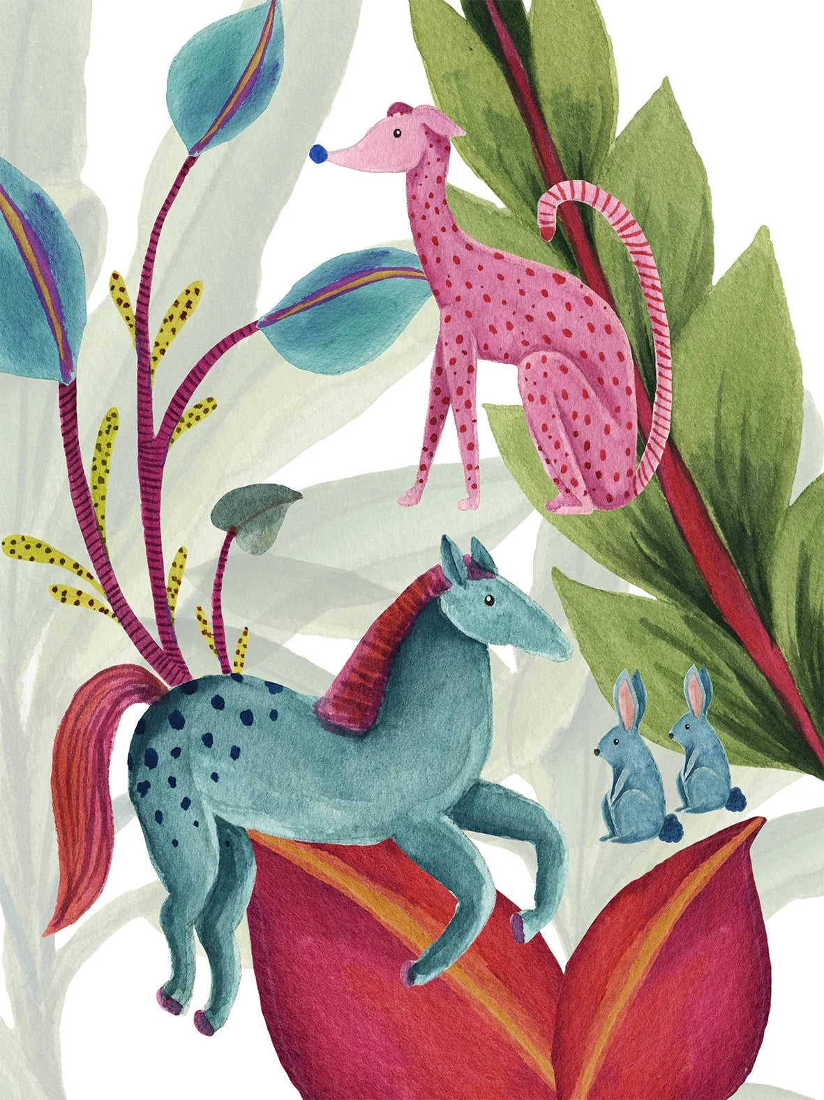 Napking Strofinaccio In Puro Lino Stampato Funky Animals