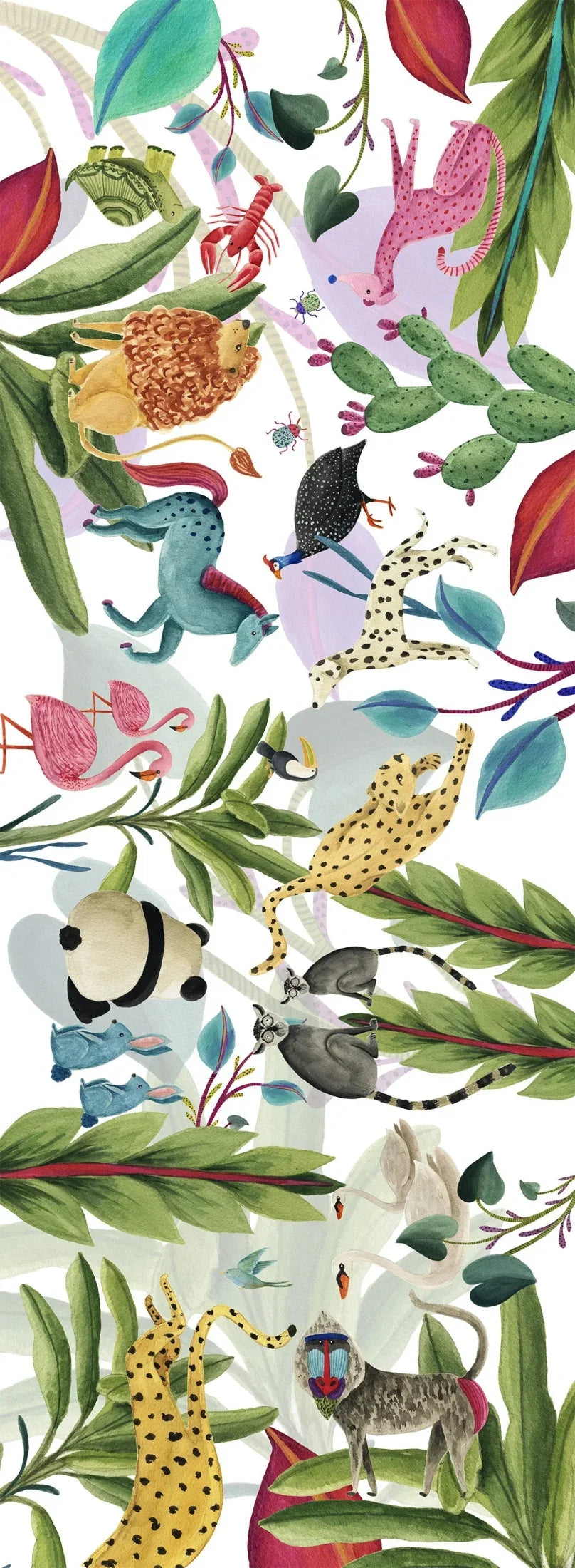 Napking Tovaglia E/O Runner In Raso Di Cotone Antimacchia Stampato Funkyanimals