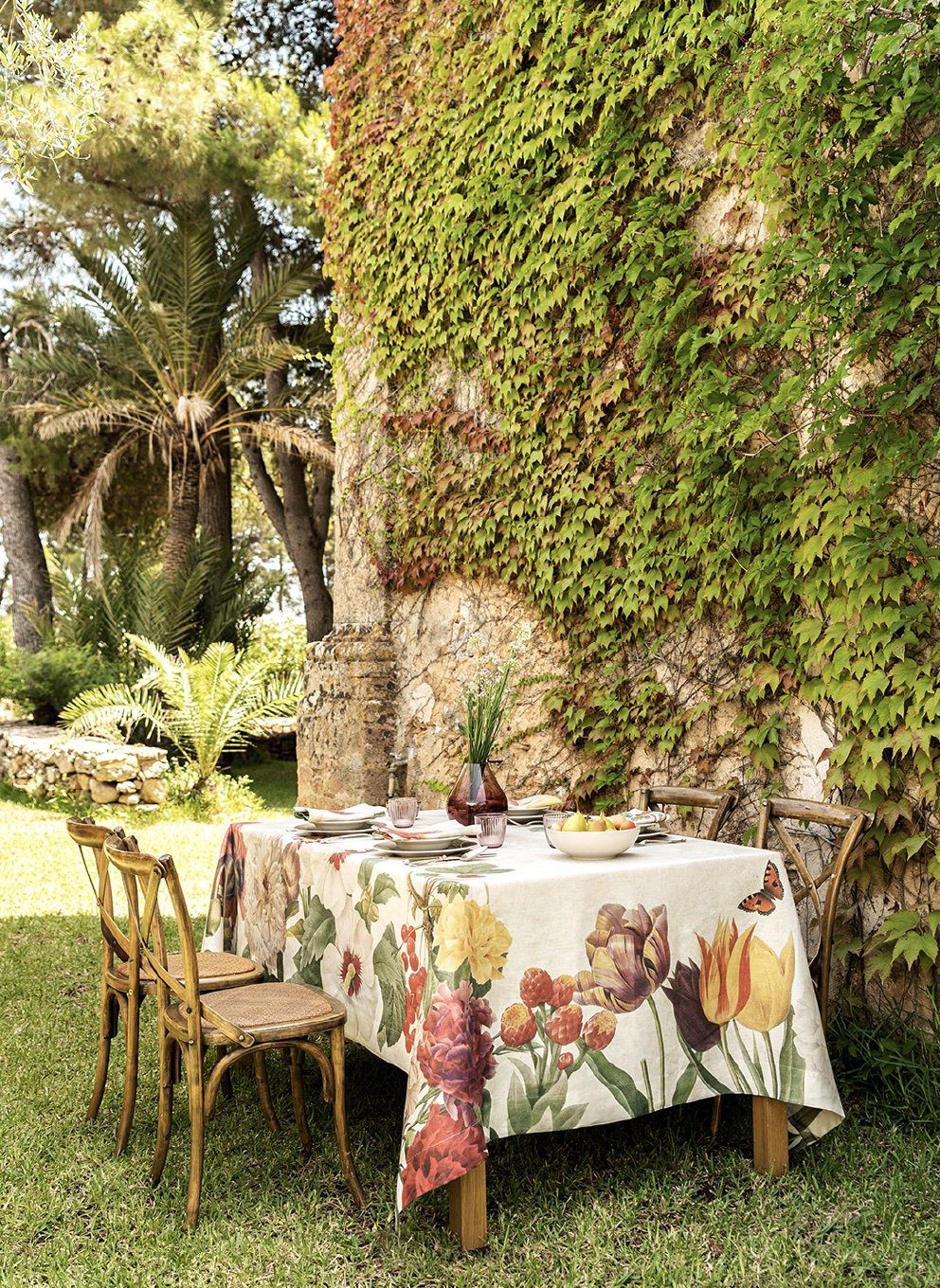 Napking Tovaglia E/O Runner In Lino Stampato Gardeneden