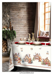 Tessitura Randi Natale Tovaglia E/O Runner In Cotone Stampato Gingerbread