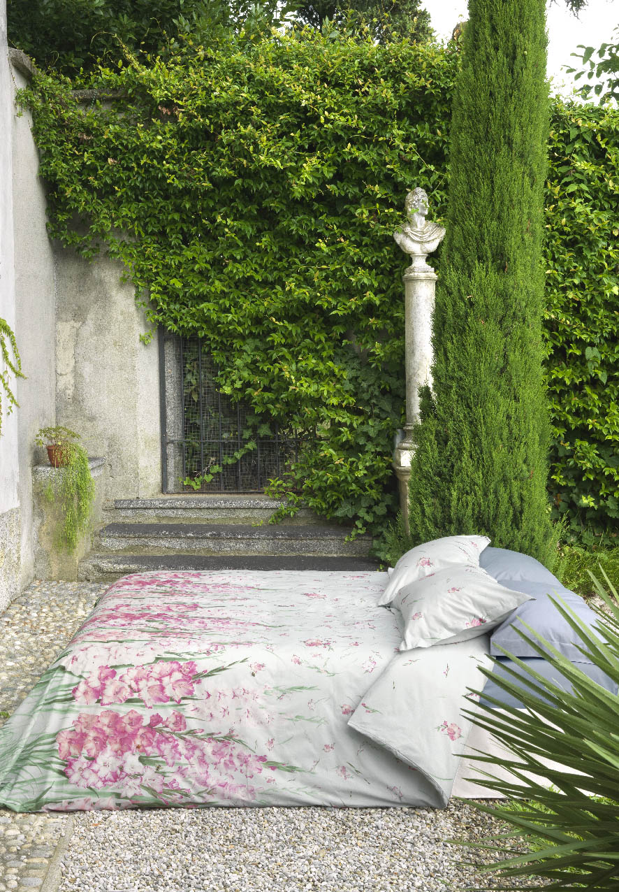 Mirabello Parure Copripiumino Matrimoniale In Percalle Di Cotone Stampato Gladioli