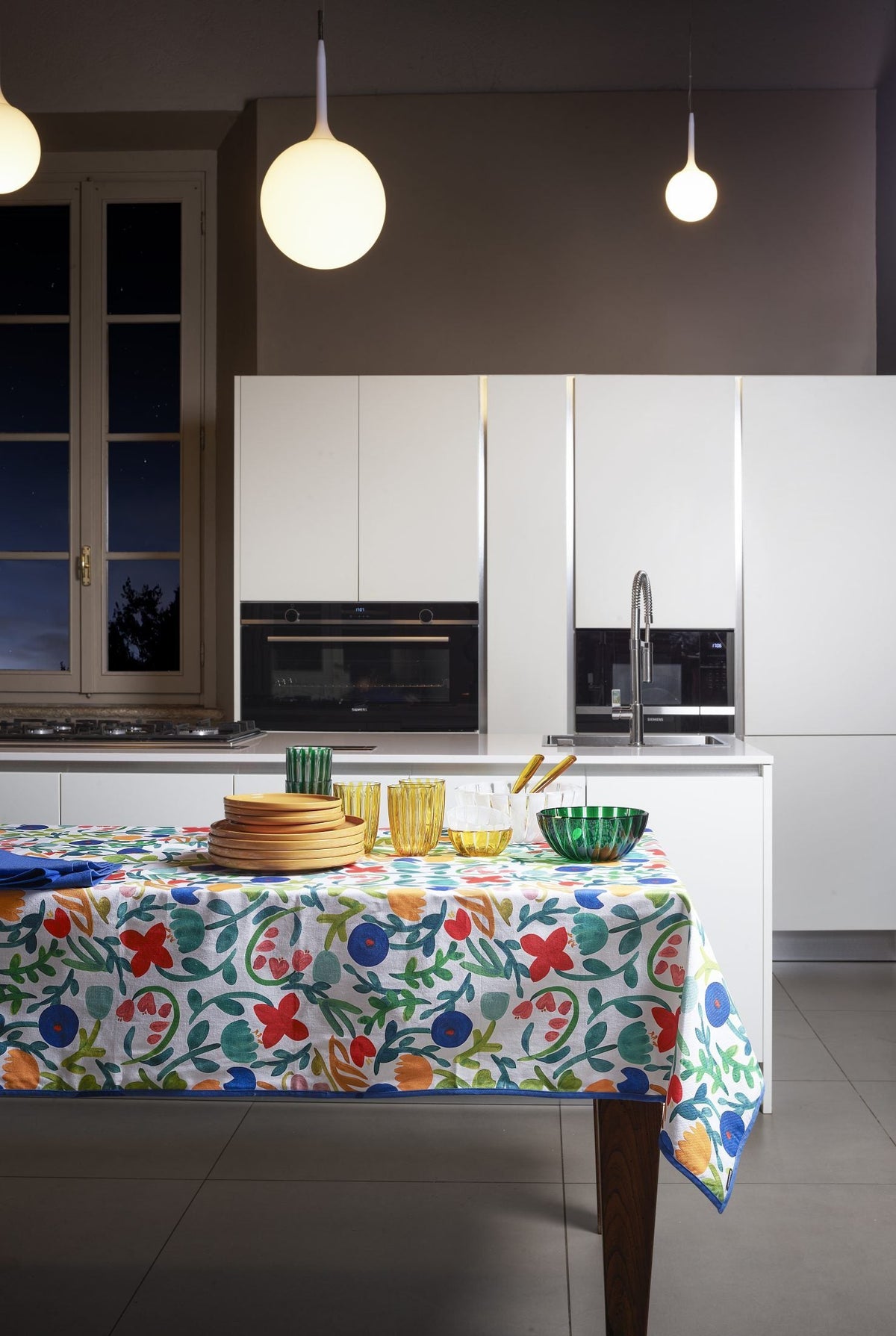Guzzini Tovaglia In Cotone Stampato Floral Vibration