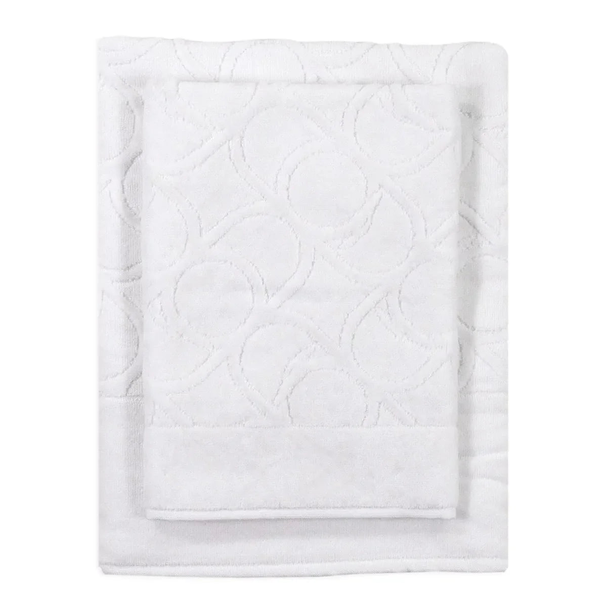 Trussardi Telo Bagno In Spugna Di Cotone Velour Jacquard Greyhound Monogram