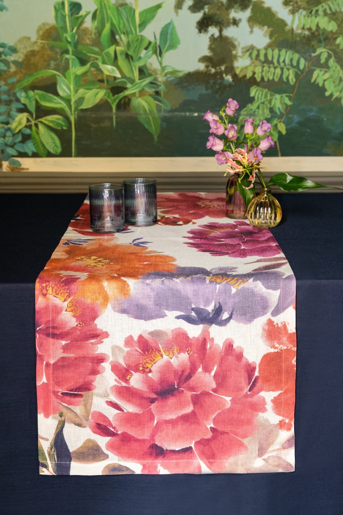 Napking Tovaglia E/O Runner In Lino Stampato Hanami