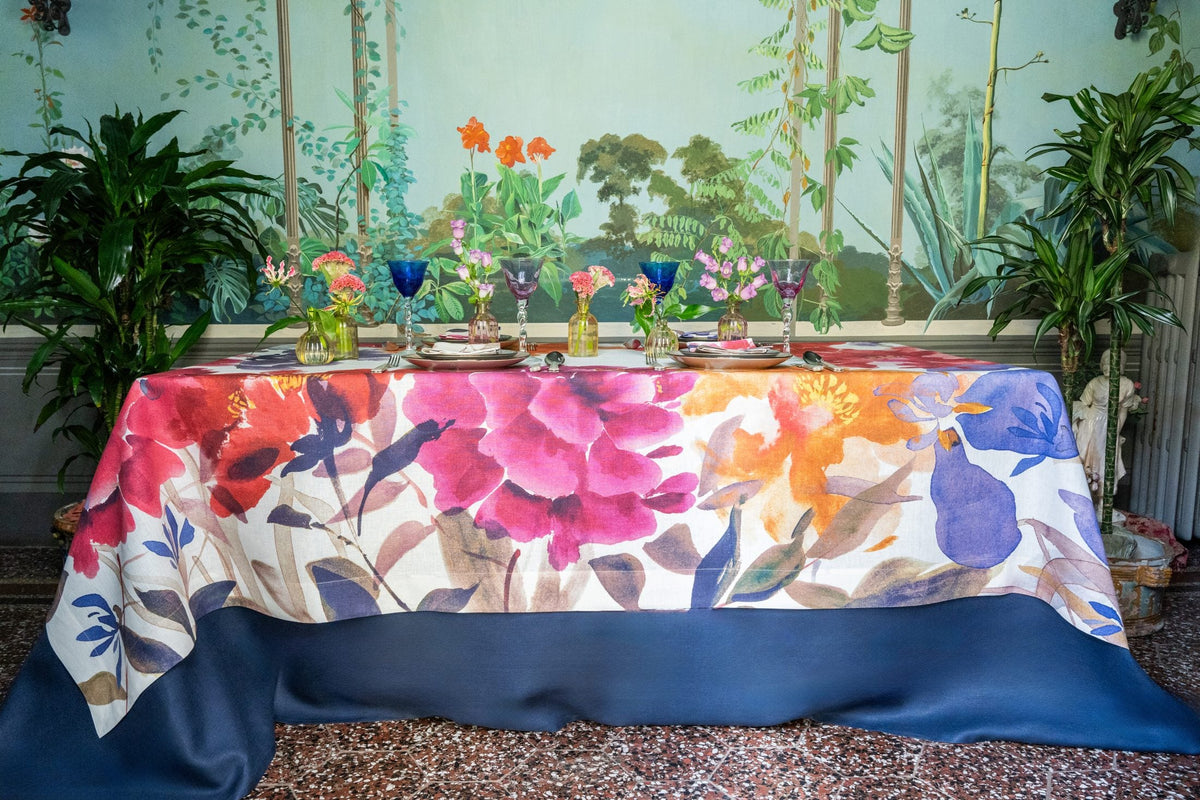 Napking Tovaglia E/O Runner In Lino Stampato Hanami