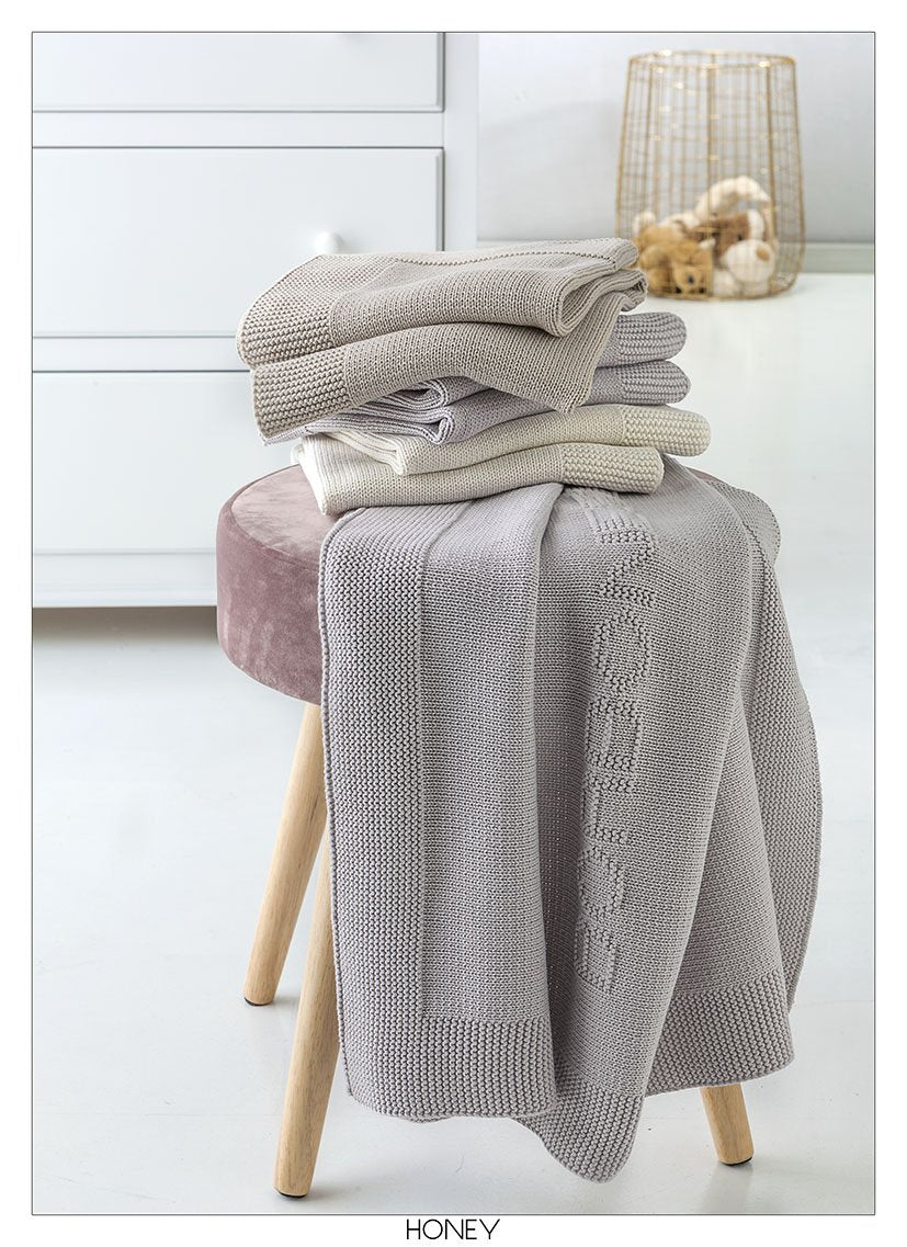 Borbonese Kids Copertina In Cotone Con Logo Ricamato Honey