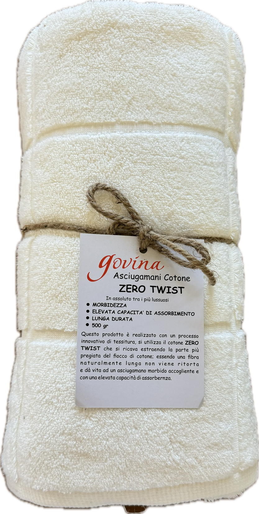 Govina Set Asciugamani 1+1 In Spugna Di Cotone Lilly