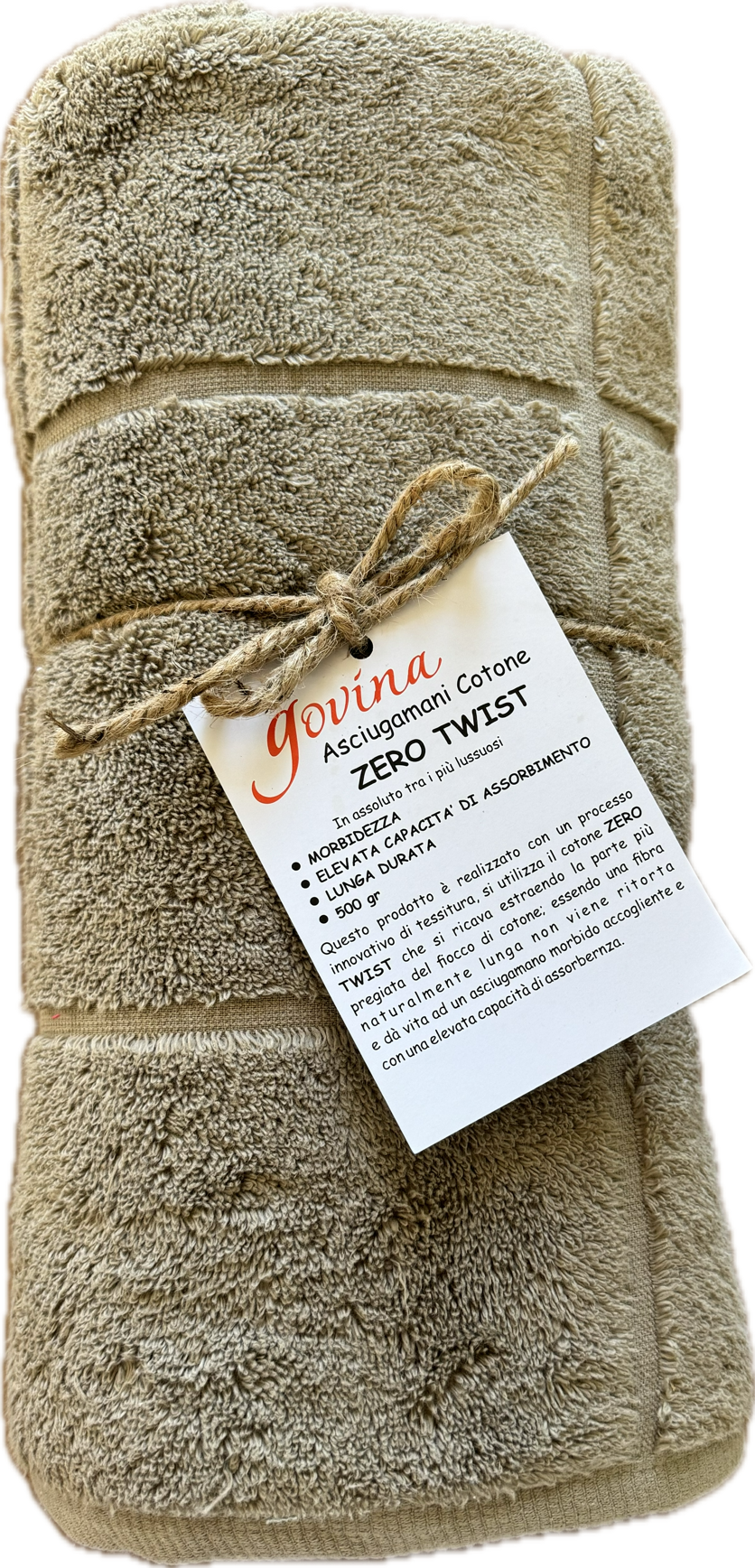 Govina Set Asciugamani 1+1 In Spugna Di Cotone Lilly