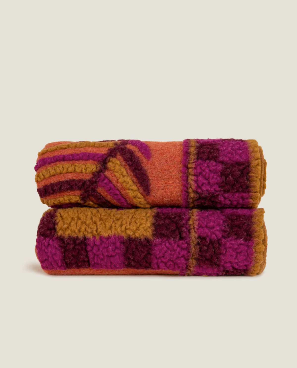Frati Home Coperta Plaid In Lana Cotta Imperiale Prugna