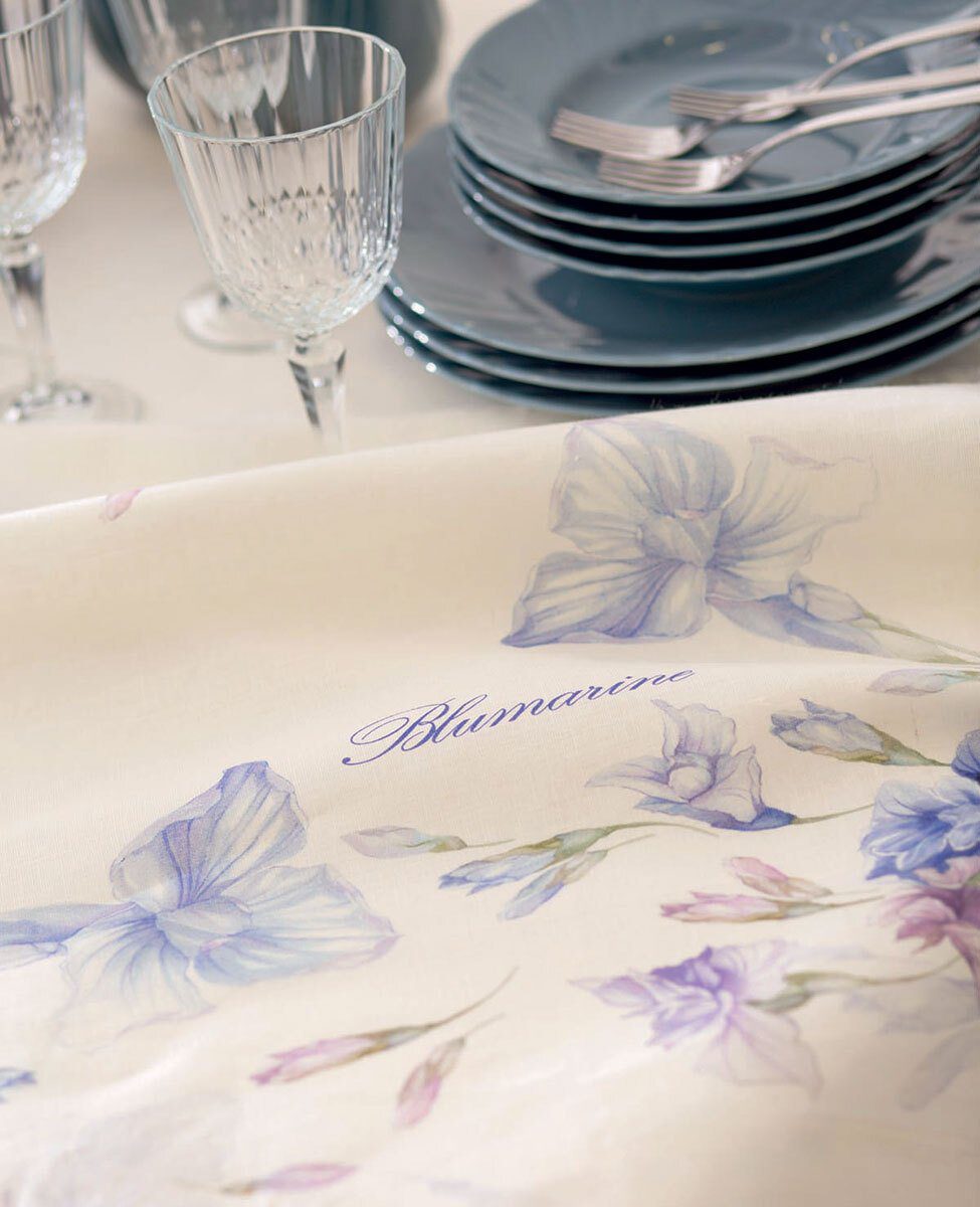 Blumarine Runner In Lino Stampato Iris