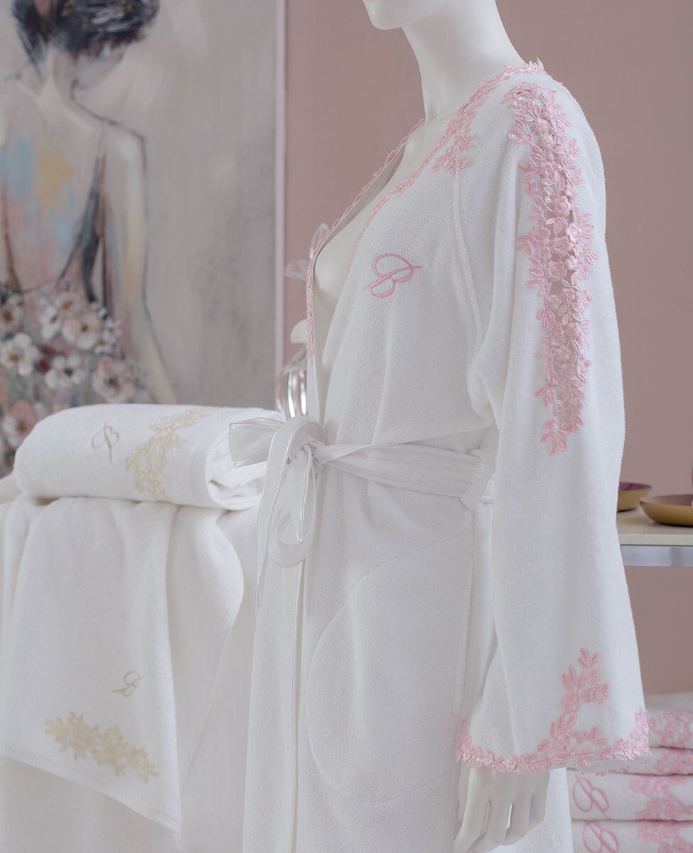 Blumarine Accappatoio Kimono Con Inserti Macrame' Ivonne